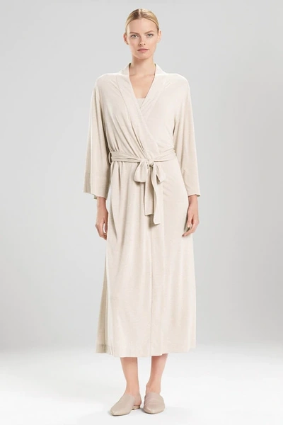 Shop Natori Shangri-la Tencel™ Wrap Robe In Cashmere