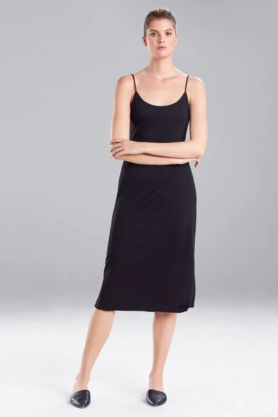 Shop Natori Shangri-la Tencel™ Lightweight Ultra-soft Tank Top Dress Nightgown Pajamas In Black