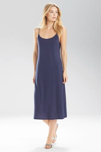 Shop Natori Shangri-la Tencel™ Lightweight Ultra-soft Tank Top Dress Nightgown Pajamas In Ht Night Blue