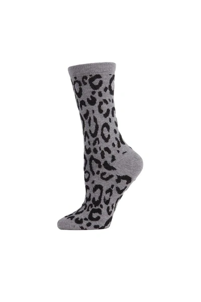 Shop Natori Animal Print Socks In Grey