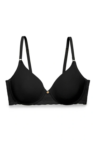 Shop Natori Bliss Perfection Contour Underwire Soft Stretch Padded T-shirt Everyday Bra (34ddd) Women's In Black