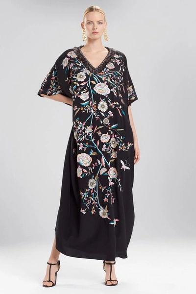 Shop Josie Natori Natori Couture Whimsical Butterfly Caftan In Black