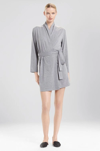 Shop Natori Naya Wrap Robe In Heather Grey