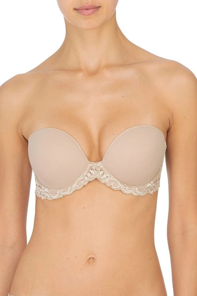 Shop Natori Feathers Strapless/removable Plunge Bra (36ddd) In Cafe