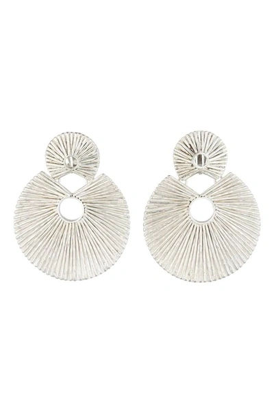 Shop Josie Natori Natori Silver Platedss Double Disc Clip Earrings