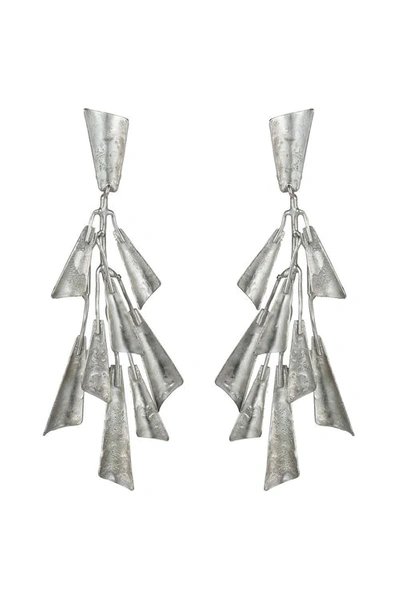 Shop Josie Natori Natori Silver Platedss Fringe Clip Earrings