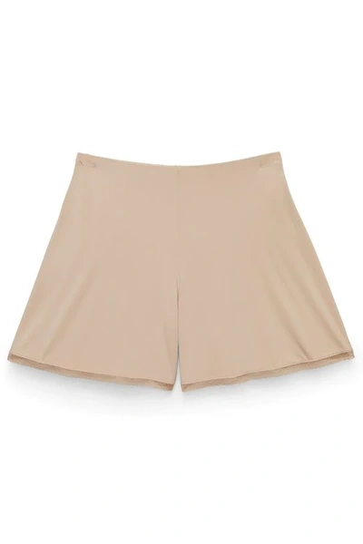 Shop Natori Benefit Half Slip Shorts In Cafe