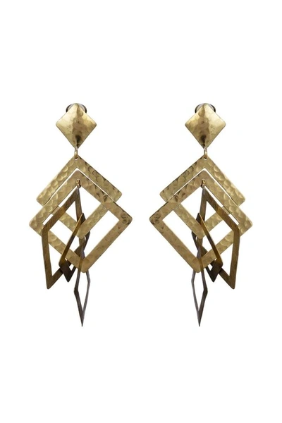 Shop Josie Natori Natori Buffedss Square Clip Earrings In Gold
