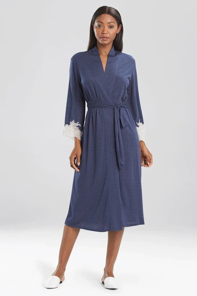 Shop Natori Luxe Shangri-la Tencel™ Wrap Robe In Heather Night Blue