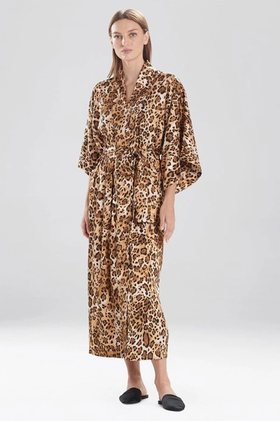 Shop Natori Cheetah Wrap Robe In Frosted Café