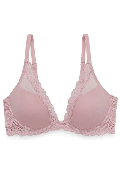 Shop Natori Feathers Plunge Bra In Spanish Rose