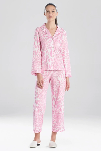Natori Leopard Printed Cotton Sateen Pajamas In Fuchsia ModeSens