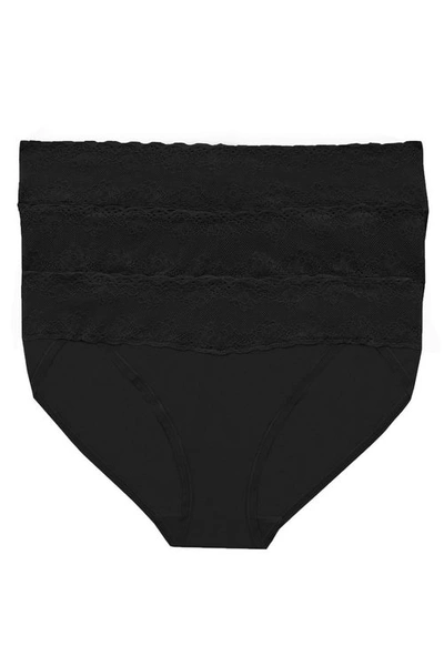 Shop Natori Bliss Perfection One-size V-kini 3 Pack In Black