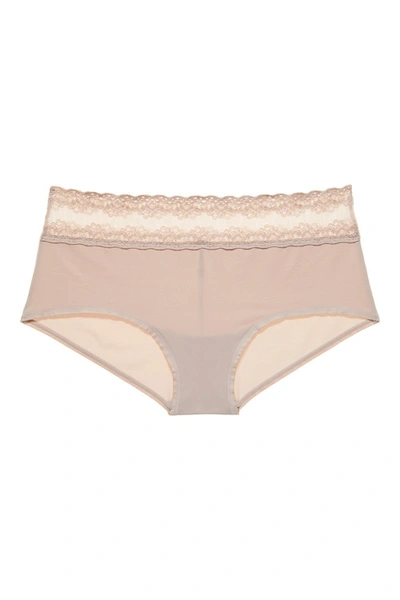 Shop Natori Bliss Perfection One-size Boyshort Panty In Rose Beige