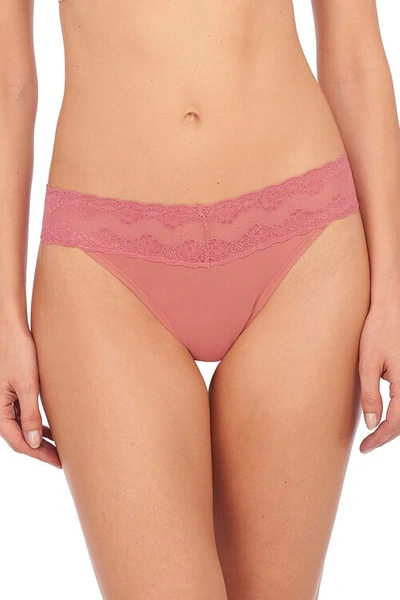 Shop Natori Intimates Bliss Perfection One-size Thong In Mauvewood