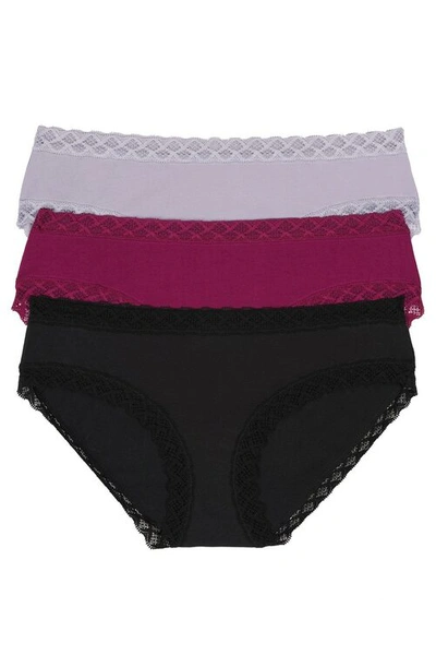 Shop Natori Intimates Bliss Girl Brief 3 Pack Panty In Golden Rose/river/black