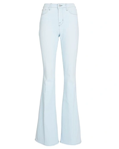 Shop L Agence Bell Flared High-rise Jeans In Bleach Down