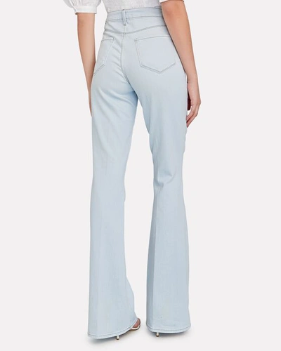 Shop L Agence Bell Flared High-rise Jeans In Bleach Down