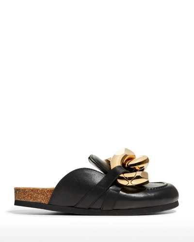 Shop Jw Anderson Chunky Napa Chain Slide Mules In Black