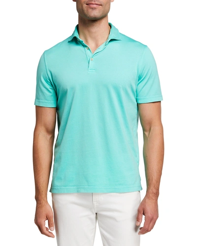 Shop Fedeli Men's Zero Jersey Polo Shirt In 65 Teal