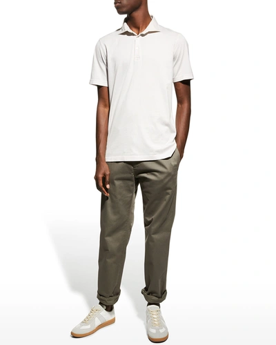 Shop Fedeli Men's Zero Jersey Polo Shirt In 53 Off White