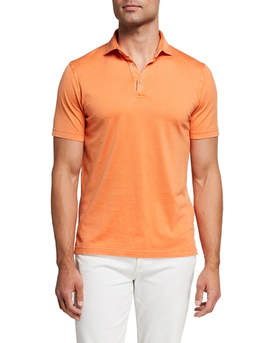 Shop Fedeli Men's Zero Jersey Polo Shirt In 66 Orange