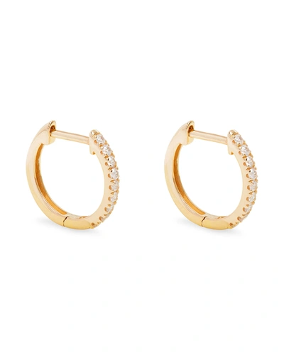 Shop Stone And Strand Medium Diamond Pave Huggie Earrings In Gold