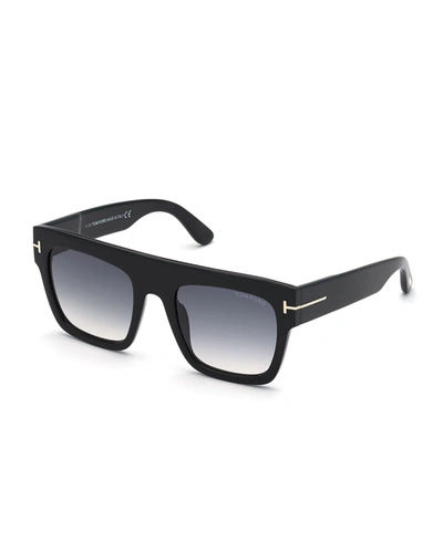Shop Tom Ford Renee Square Plastic Sunglasses In 001 Sblk