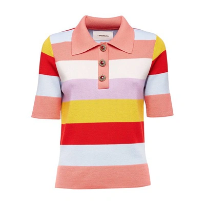 Shop La Doublej Polo Shirt In Rosa Mix