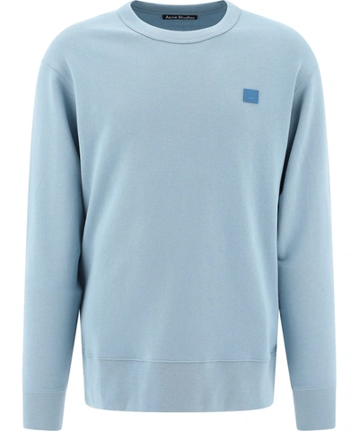 Shop Acne Studios "nash Face" Sweatshirt In Light Blue