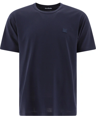 Shop Acne Studios "nash Face" T-shirt In Blue