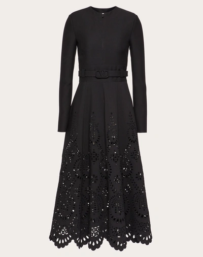 Shop Valentino San Gallo Edition Dress In Crepe Couture In Black