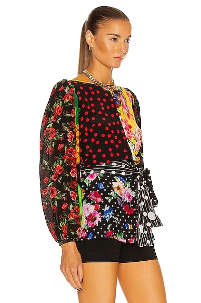 Shop Dolce & Gabbana Printed Patchwork Blouse In Multi