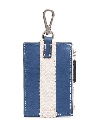Shop Jacquemus Clip-on Leather Wallet In Blue