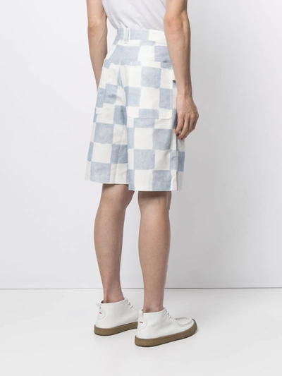 Shop Jacquemus Check-print Tailored Shorts In White