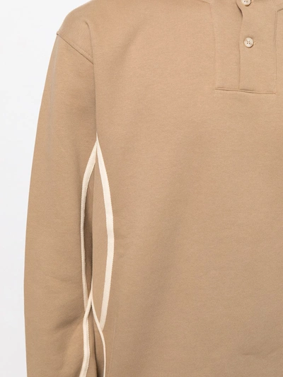 Shop Jacquemus Funnel-neck Cotton-blend Sweatshirt In Neutrals
