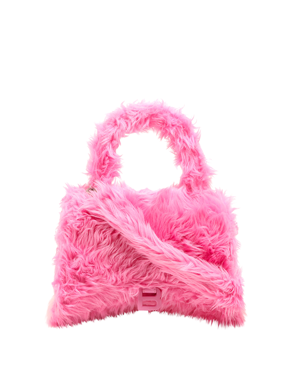 Balenciaga Hourglass Medium Fluffy Top Handle Bag In 5806 Rose | ModeSens