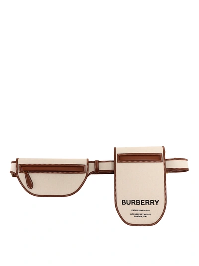 Shop Burberry Logo Print Belt Bag In Beige