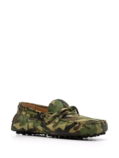 Scarosso James Camouflage-print Loafers In Green
