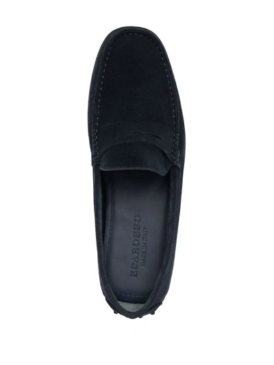 Shop Scarosso Michael Suede Loafers In Blue