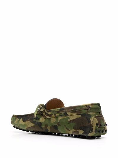 Scarosso James Camouflage-print Loafers In Green