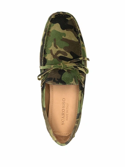 Scarosso James Camouflage-print Loafers In Green