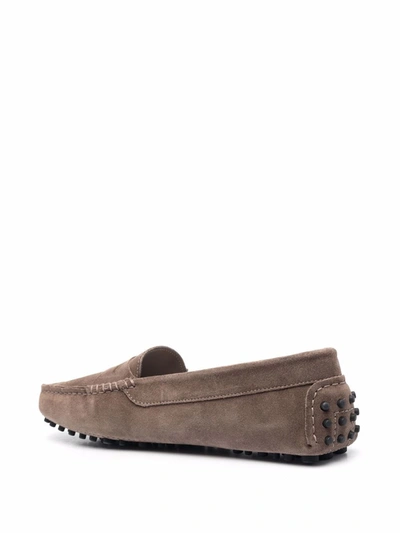 Shop Scarosso Ashley Suede Loafers In Neutrals