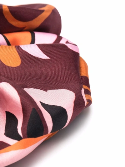 La Doublej Giga Botanical-print Scrunchie In Black