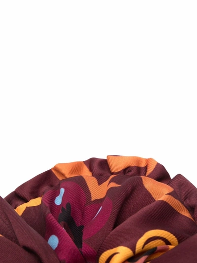 La Doublej Giga Botanical-print Scrunchie In Black