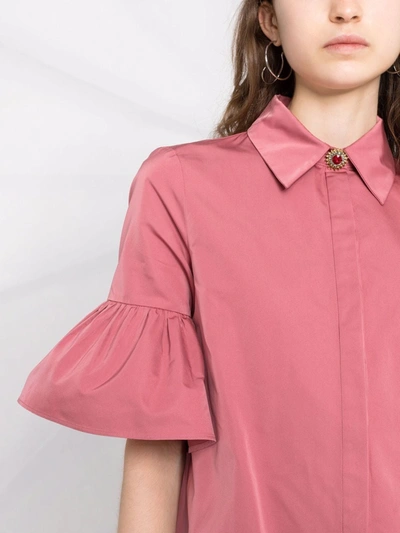 Shop La Doublej Choux Ruffled Shirtdress In Pink