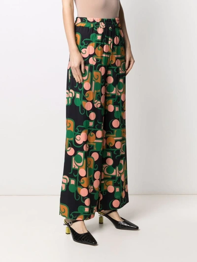 Shop La Doublej Graphic-print Palazzo Pants In Black