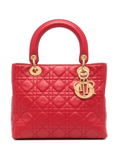 Pre-owned Dior 1997  Lady  Cannage Bag In Red