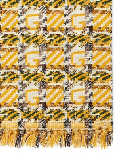 Shop Gucci G Checked Blanket In Yellow