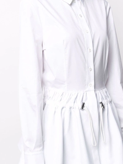 Shop Alexander Mcqueen Drawstring-waist Cotton Shirt In White